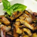 Doc’s Eggplant With Pearl Onions & Maitake Mushrooms