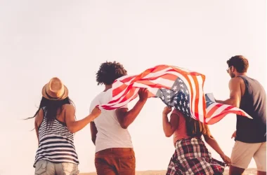 Friends With American Flag Picture Id604826604 Copy