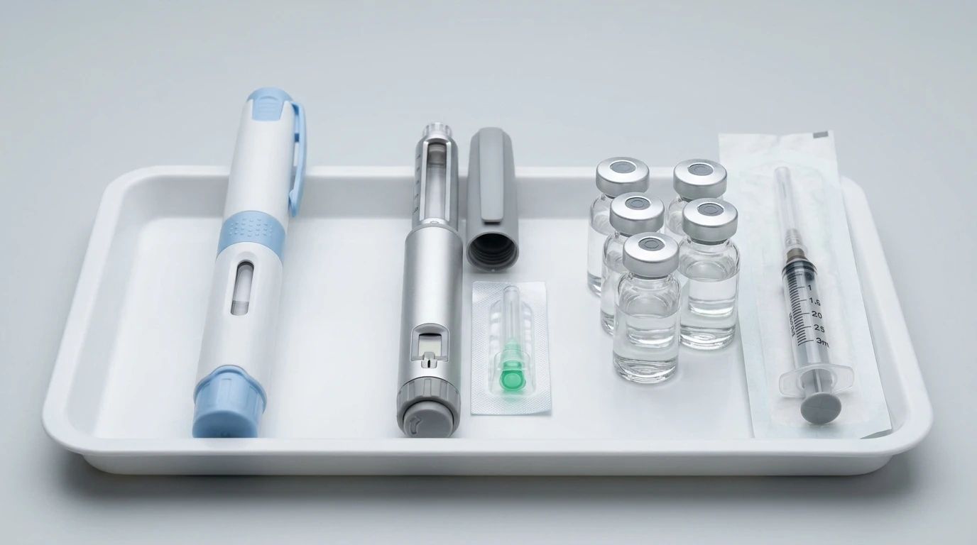How to Get Zepbound Without Insurance: Costs and Options 4 Zepbound pen, KwikPen or vial: three injectable forms laid out on a clinic tray to compare cost